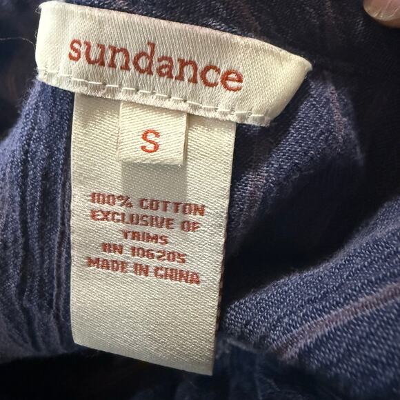 Sundance Embroidered Boho Tunic Top, Navy, Women's Size Small - Picture 5 of 6